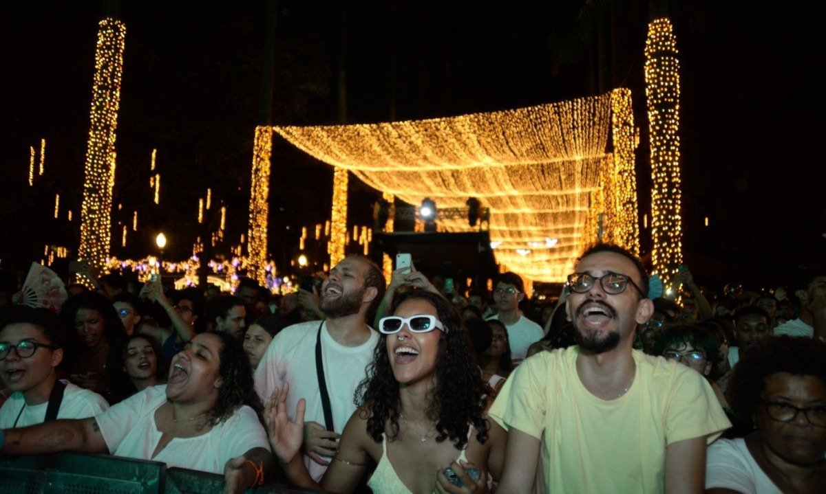 Praça da Liberdade foi palco de apresentações musicais e shows de drones e fogos de artifício na virada do ano de 2025 para 2026-Túlio Santos/EM/D.A Press