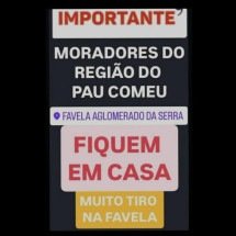 Moradores da favela do Pau Comeu apavorados com ameaças - Redes sociais