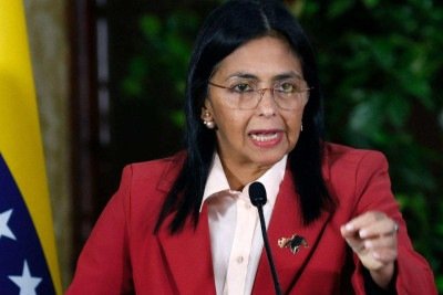 Delcy Rodríguez ocupa a vice-presidência da Venezuela deste 2018 -  (crédito: Pedro Mattey/AFP)