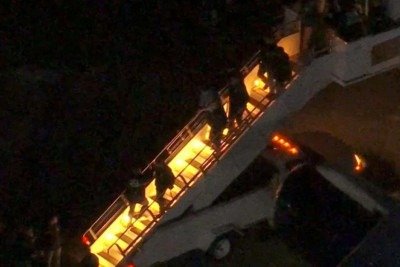 Maduro desembarca na Base Aérea da Guarda Nacional Stewart, em Newburgh, Nova York   -  (crédito: TPX IMAGES OF THE DAY)