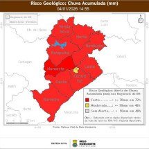 Defesa Civil emite alerta severo para desabamentos e deslizamentos em BH - Defesa Civil/Reprodução