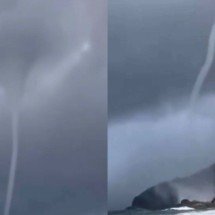 Vídeo: Tromba d’água é registrada em praia do Rio de Janeiro - Reprodução/X