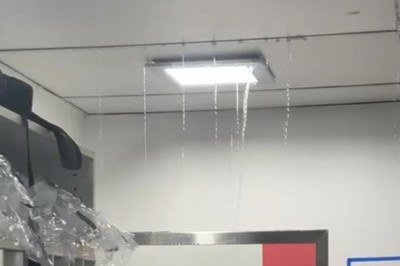 A água entrou pelos pontos de iluminação, formando poças no chão -  (crédito: Reprodução)