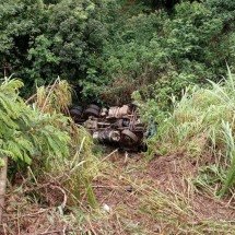 Motorista de caminhão que capotou morre na BR-262, na Grande BH - Divulgação/Corpo de Bombeiros