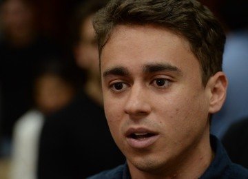 Nikolas Ferreira (PL-MG) durante coletiva de imprensa em Belo Horizonte
 -  (crédito: Túlio Santos/EM/D.A.Press)