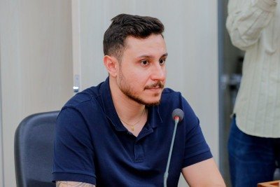 Vereador Lucas Ganem (Podemos) em sessão na Câmara Municipal de BH -  (crédito: Dara Ribeiro/CMBH)