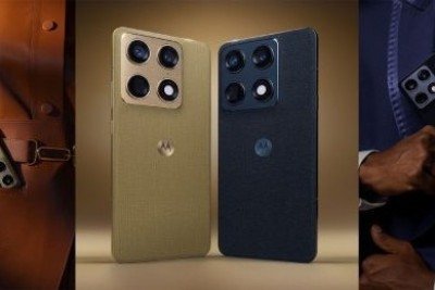 Design e c&acirc;meras do Motorola Signature, o novo smartphone que promete sete anos de atualiza&ccedil;&otilde;es e alta performance -  (crédito: Reprodu&ccedil;&atilde;o/ Motorola)