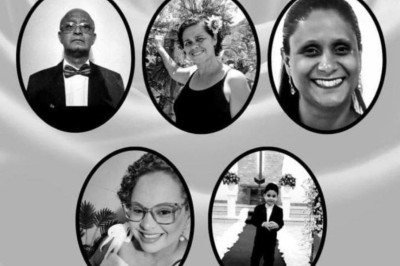 Da esquerda à direita: João Batista Fernandes Souza, Neide Fernandes de Faria Souza, Mônica dos Santos Souza, Rachel dos Santos Souza e Gabriel Souza Costa -  (crédito: Redes sociais / Reprodução)