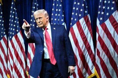 Trump disse que manifestantes pró-Venezuela são feios e pagos para integrar atos -  (crédito: Mandel NGAN / AFP)