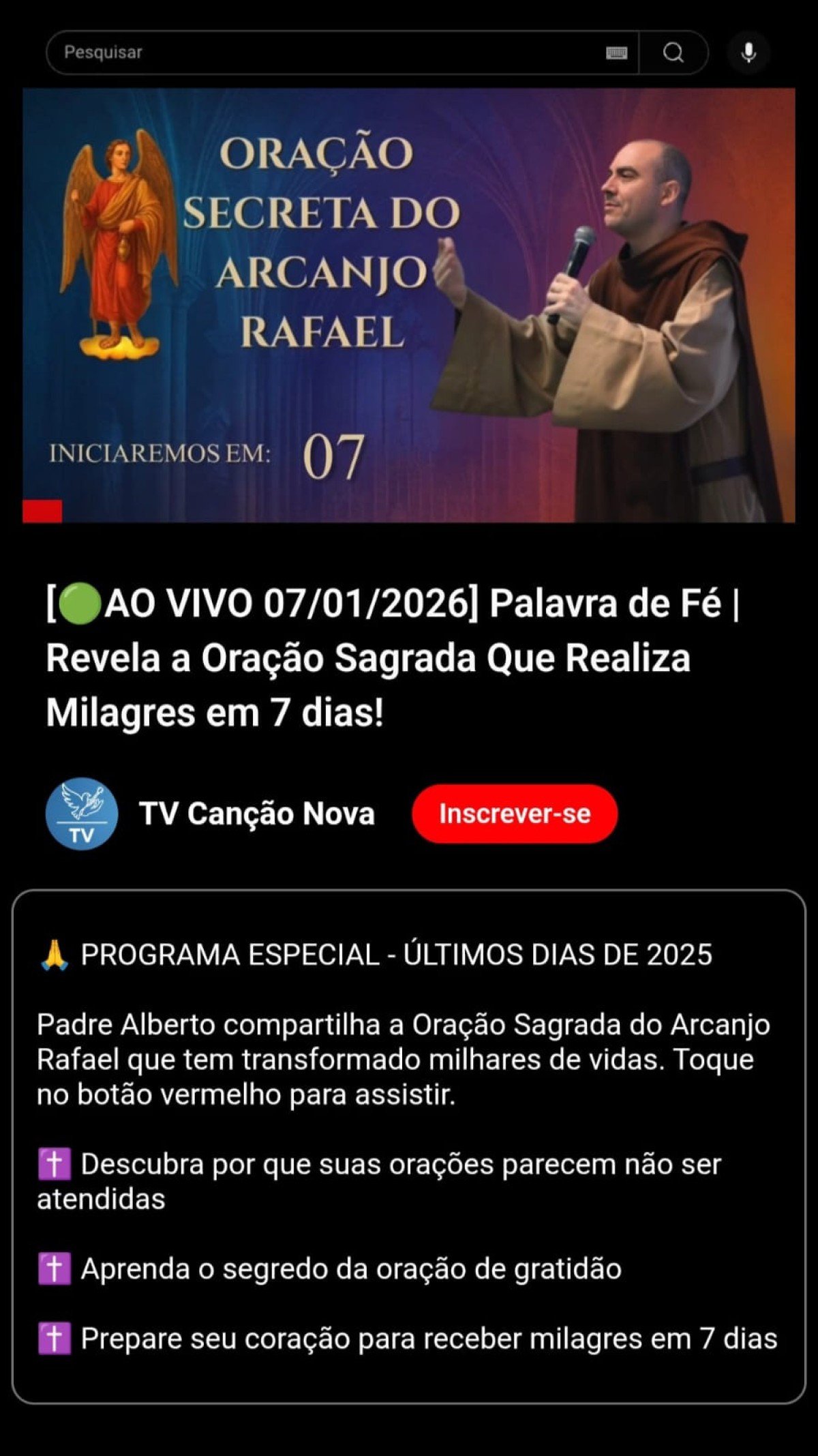 "Live" oferece properidade e cura em ora&ccedil;&atilde;o duvidosa