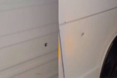 Foram encontradas marcas de tiro no baú e na porta do motorista do caminhão -  (crédito: Reprodução/Redes sociais)