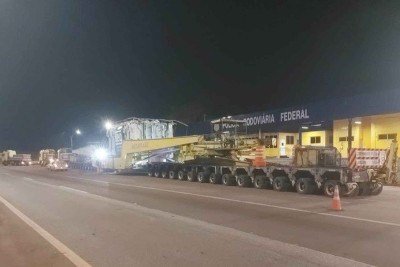 A carga está estacionada no posto da PRF em Nova Lima e começa a viagem na noite desta quinta-feira (8) -  (crédito: Divulgação/EPR Via Mineira)