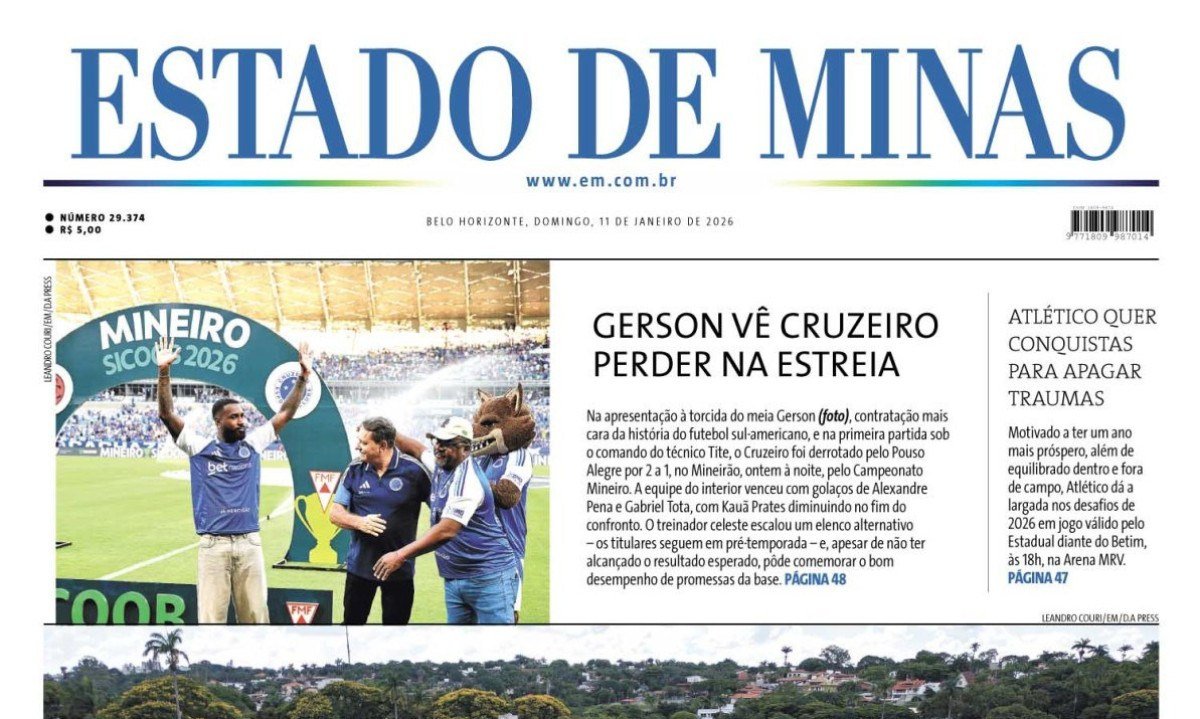 Estado de Minas - (crédito: Capa do Estado de Minas)