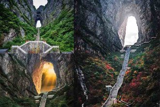 Portão para o céu’ impressiona turistas em montanha da China