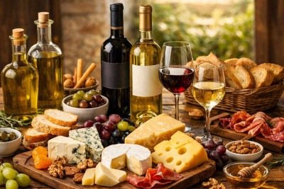 Vinhos, azeites e queijos brasileiros podem passar por dificuldades nesta nova era de acordo entre o Mercosul e a União Europeia -  (crédito: imagem gerada por inteligência artificial/Acervo Estado de Minas)