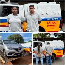 Dupla é presa ao aplicar golpe da falsa entrega de cesta básica para idosa - PMMG/Reprodução