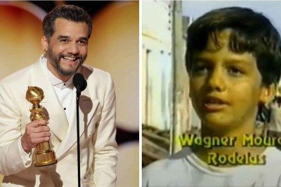 Web resgata entrevista que Wagner Moura deu quando era criança -  (crédito: Golden Globes /Redes sociais / reprodução)