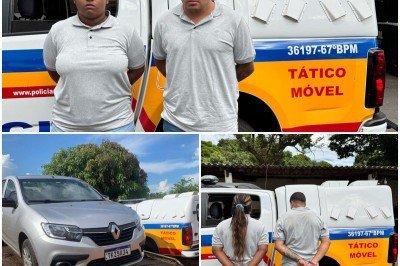 Golpe da falsa cesta básica leva à prisão de dupla por estelionato contra idosa -  (crédito: PMMG/Reprodução)