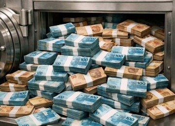 Quase 50 milhões de brasileiros têm cerca de R$ 10 bilhões de reais esquecidos em banco -  (crédito: Imagem gerada por inteligência artificial/Acervo Estado de Minas)