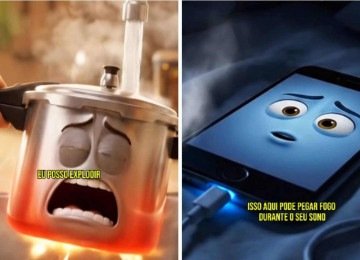 Objetos dão dicas de segurança em novo vídeo publicado nas redes sociais do CBM-MG -  (crédito: Redes sociais / Corpo de Bombeiros)