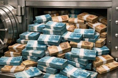 Quase 50 milhões de brasileiros têm cerca de R$ 10 bilhões de reais esquecidos em banco -  (crédito: Imagem gerada por inteligência artificial/Acervo Estado de Minas)