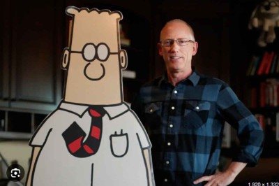 Com o personagem Dilbert, que zomba do mundo corporativo, Scott Adams teve seu maior sucesso; tira deixou de ser publicada nos EUA após autor fazer comentários racistas -  (crédito: Redes sociais/Reprodução)