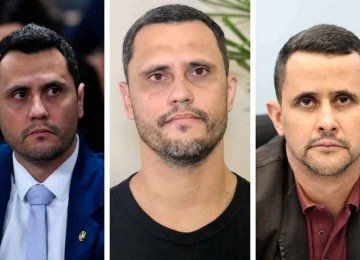 O senador Cleitinho, o prefeito Gleidson e o deputado Eduardo Azevedo foram alvo de ameaças por vídeo -  (crédito: redes sociaisreprodução)