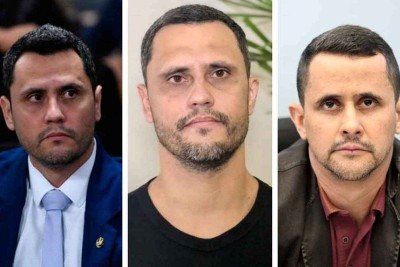 O senador Cleitinho, o prefeito Gleidson e o deputado Eduardo Azevedo foram alvo de ameaças por vídeo -  (crédito: redes sociaisreprodução)