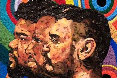 Amaro Freitas, Dino D'Santiago e Criolo: artistas irmanados na música retratados por Vik Muniz na capa do álbum que acaba de chegar às plataformas -  (crédito: Arte de Vik Muniz)