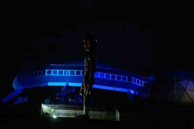 Memorial do ET, em Varginha, um dos símbolos do relato da aparição de um extraterrestre na cidade do Sul de Minas -  (crédito: Alexandre Guzanshe/EM/D.A Press)