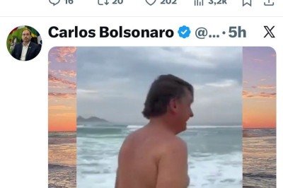 Carlos Bolsonaro diz que pai 'gosta muito do mar' e questiona quando poderá vê-lo novamente -  (crédito: Redes Sociais/Reprodução)