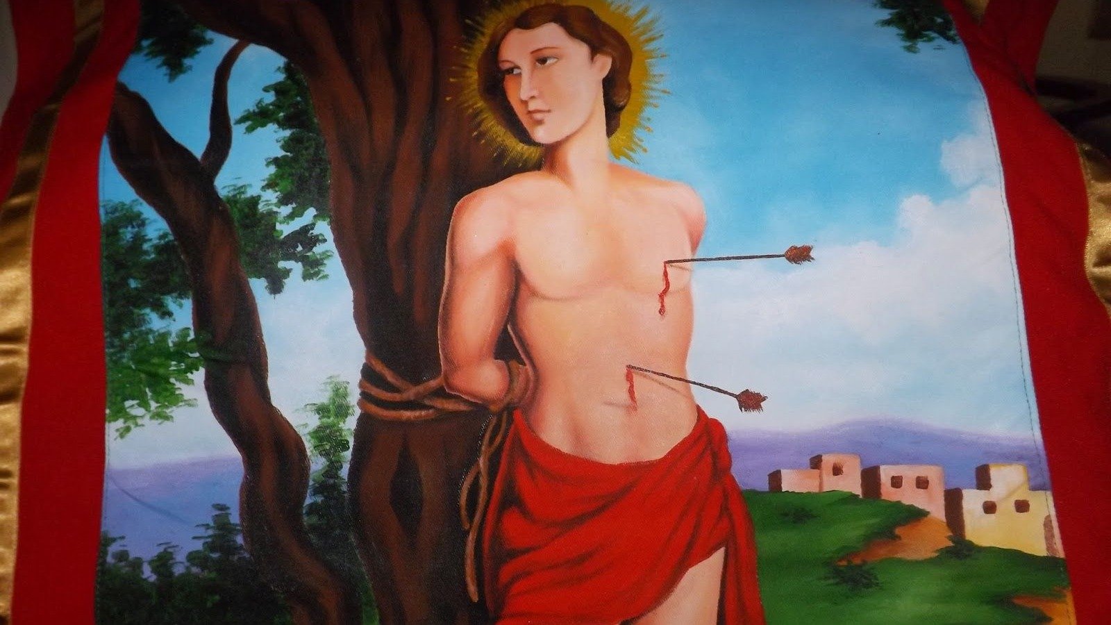 A pintura de S&atilde;o Sebasti&atilde;o, um m&aacute;rtir da Igreja Cat&oacute;lica, cuja celebra&ccedil;&atilde;o em 20 de janeiro &eacute; feriado em diversas cidades brasileiras. -  (crédito: Arquidiocese de Belo Horizonte)