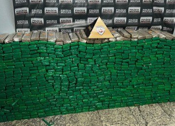 No total a PM apreendeu 694 tabletes de maconha -  (crédito: PMMG)