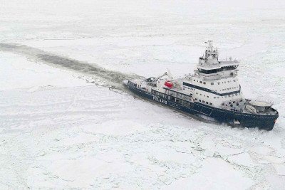 A Aker Arctic Technology segue testando projetos para a prÃ³xima geraÃ§Ã£o de navios quebra-gelo -  (crédito: Adrienne Murray)