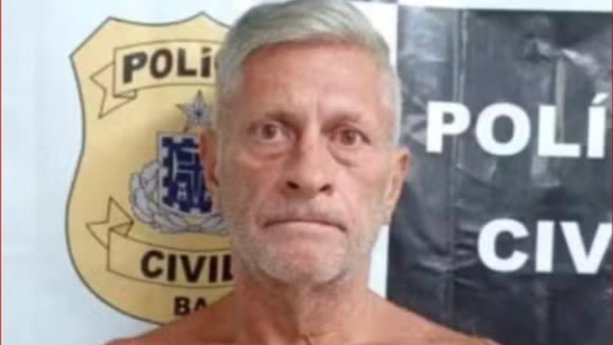 S&eacute;rgio Nahas, fotografado ap&oacute;s sua pris&atilde;o na Bahia, quase 24 anos depois do assassinato de sua esposa -  (crédito: Divulga&ccedil;&atilde;o/Pol&iacute;cia Civil da Bahia)