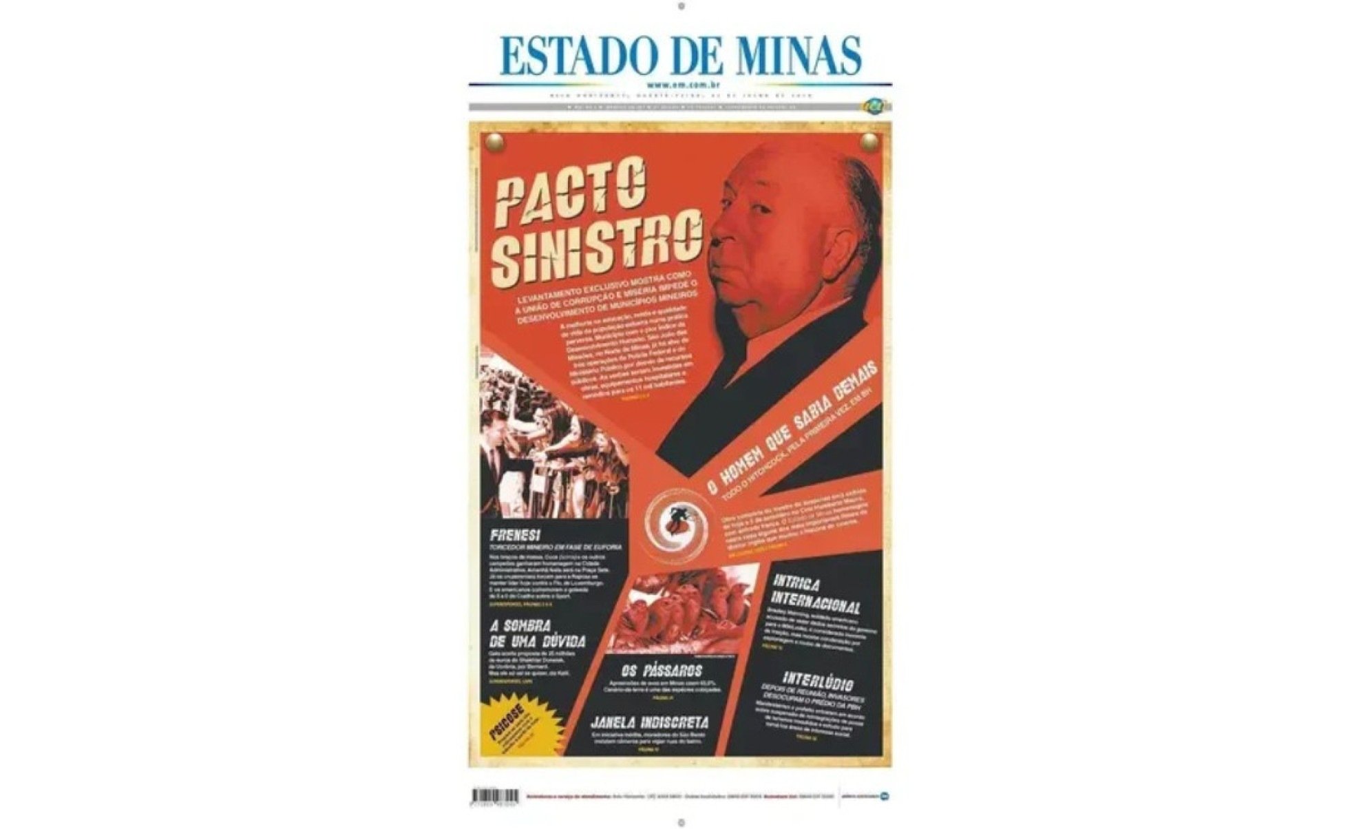 Capa do jornal Estado de Minas-Estado de Minas
