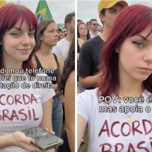 ‘Gótica de direita’ que afirmou caminhar com Nikolas Ferreira é fake - Redes sociais