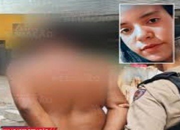 Momento da prisão do homem que matou Branda Luíza, em Governador Valadares -  (crédito: Facebook)