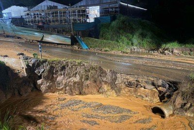A Defesa Civil permanece no local realizando o monitoramento da situação -  (crédito: Defesa Civil de Congonhas)