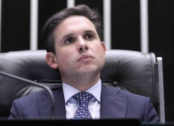 A pressa de Hugo Motta para tratar sobre segurança pública na Câmara -  (crédito: Platobr Politica)