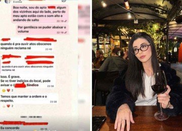 Influenciadora expôs mensagens que recebeu sobre incômodo dos vizinhos -  (crédito: Redes sociais)