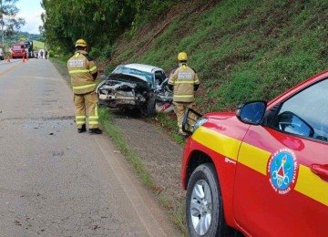 Acidente mata motorista no Sul de Minas  -  (crédito: Divulgação/CBMMG)