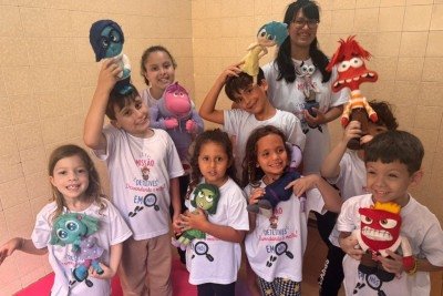 Oficinas entregam atividades em grupo que favorecem a convivência, a criatividade e a resolução de conflitos de forma lúdica -  (crédito: Arquivo Pessoal)