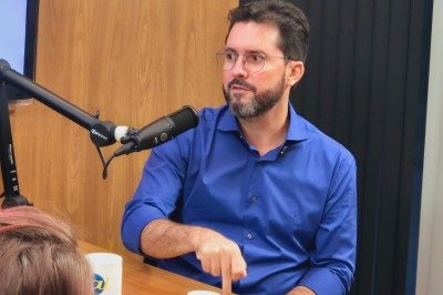 Lu&iacute;s Eduardo Falc&atilde;o, prefeito de Patos de Minas e presidente da AMM, se filiou ao partido de Cleitinho Azevedo e Tarc&iacute;sio de Freitas (Republicanos) -  (crédito: Jair Amaral/EM/DAPRESS)