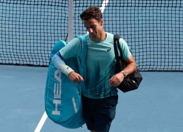 O tenista Lorenzo Musetti, sabiamente, abriu mão da competição para preservar a própria saúde -  (crédito: David Gray/AFP)