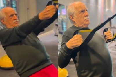 Aos 93 anos, o ator Ary Fontoura d&aacute; o exemplo de sua rotina de treinos na academia
 -  (crédito: Montagem/Reprodu&ccedil;&atilde;o @aryfontoura)