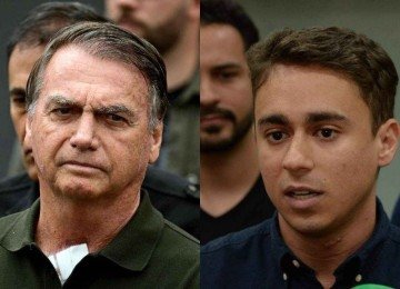 Jair Bolsonaro e Nikolas Ferreira -  (crédito: Tulio Santos/EM/D.A. Press e Pablo PORCIUNCULA / AFP)