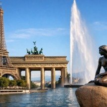 Ícones da Europa: monumentos que simbolizam e representam seus países - imagem gerada por i.a 