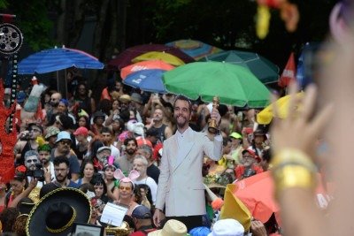 O ator Wagner Moura estava entre os homenageados do bloco  -  (crédito: Tulio Santos/EM/D.A.Press)