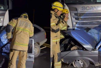 Idoso de 71 morreu em acidente de trânsito na LMG-626, em Taiobeiras, no Norte de Minas Gerais -  (crédito: CBMMG/Divulgação)